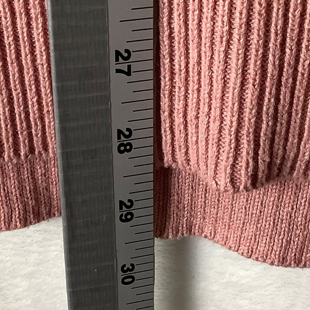 Tahari Sweater Women Size Large V-neck Long‎ Sleeve Pink Ribbed Hem Oversized - Picture 6 of 7